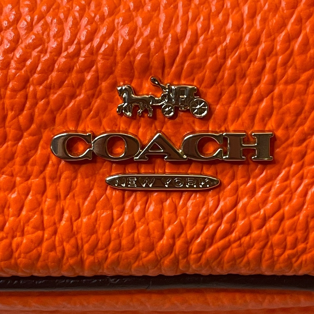 *COA* Coach Bright Orange Court Leather Belt Bag - Picture 9 of 14